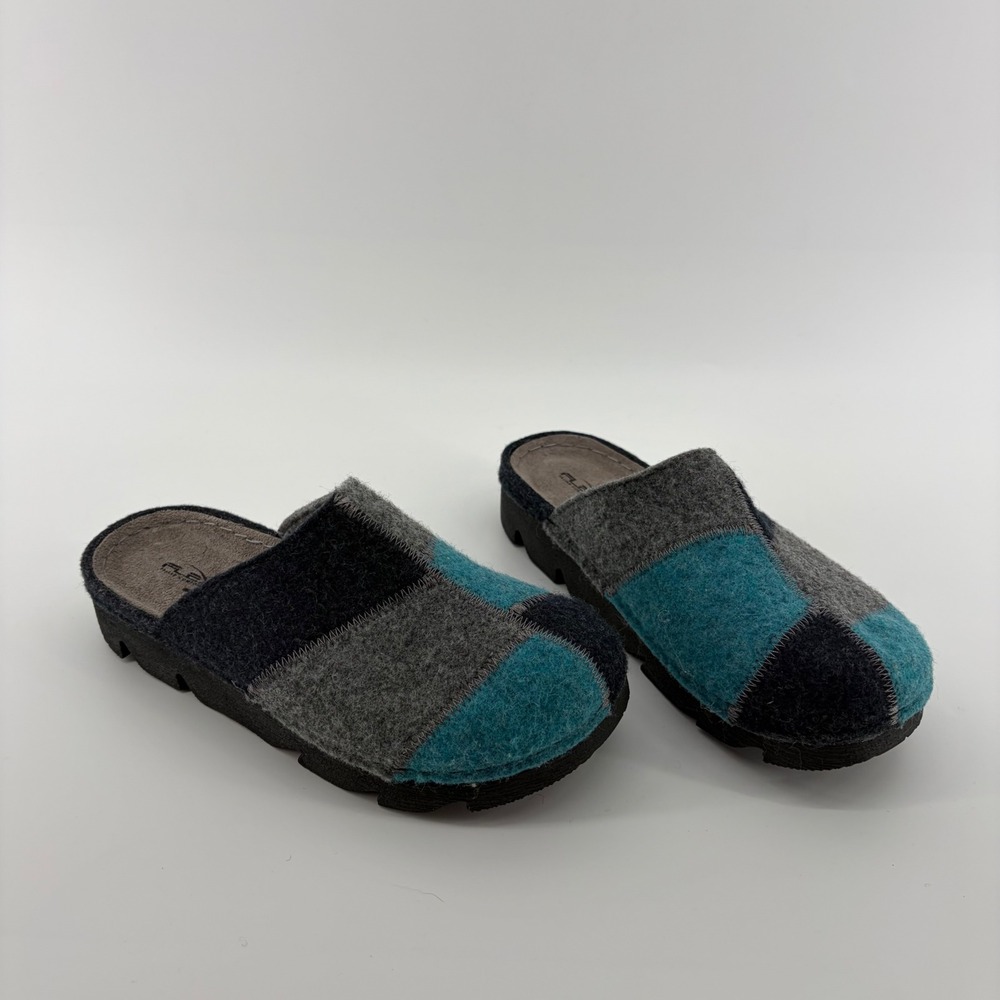 Flexus By Spring Step Felt Patchwork Teal Grey Bl… - image 1